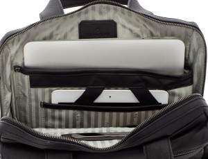 bolso convertible en mochila de cuero para portátil negro interior