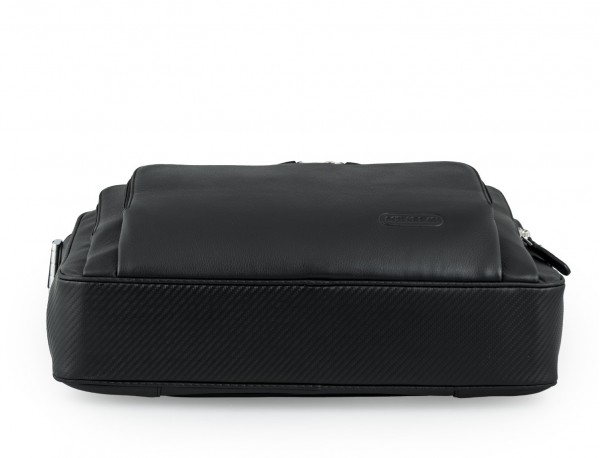 leather business bag in all black base