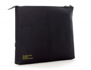 leather portfolio black  side