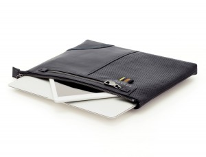 leather portfolio black laptop