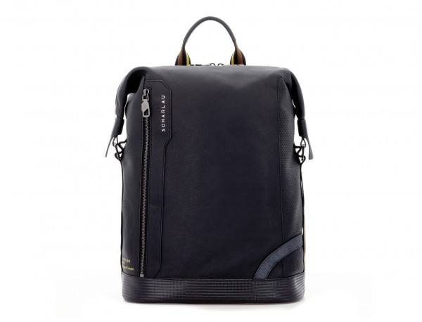 leather black backpack front
