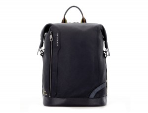 leather black backpack front