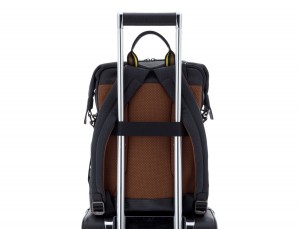 leather black backpack trolley