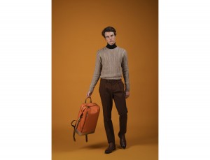 leather orange backpack model