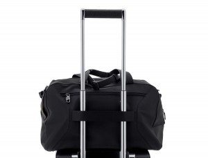 leather travel weekender bag black trolley