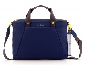 recycled  laptop woman bag in blue front