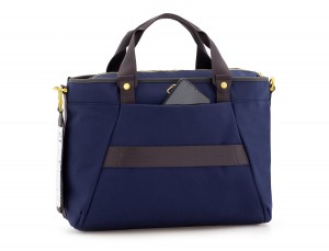recycled  laptop woman bag in blue back