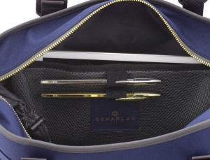 recycled  laptop woman bag in blue compartments