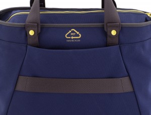 recycled  laptop woman bag in blue logo
