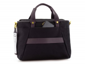 recycled  laptop woman bag in black back