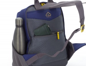 recycled woman's backpack in blue back