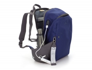 recycled backpack in blue side