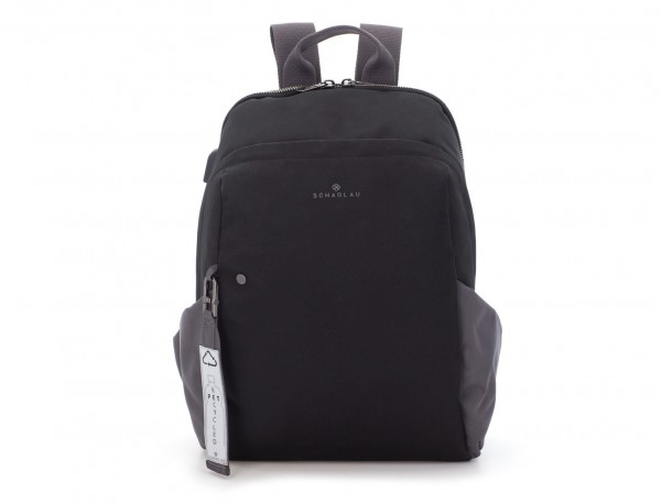 recycled backpack in black front