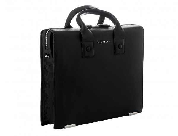 leather briefcase black lateral