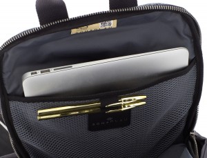 recycled backpack in black laptop