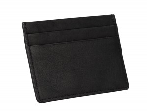 Leather credit card holder in black back