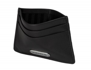 Leather credit card holder in black inside