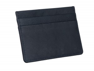 Leather credit card holder in blue back