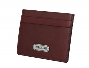 Porta carte di credito in pelle red buio side