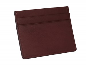 Leather credit card holder in red back