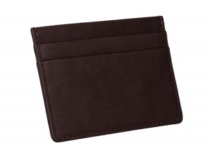 Porta carte di credito in pelle bordeaux back