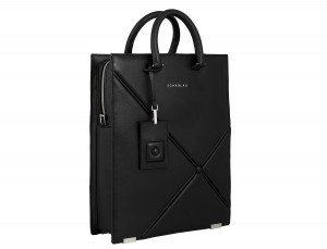 leather business bag woman black side