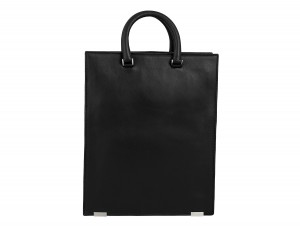 leather business bag woman black back
