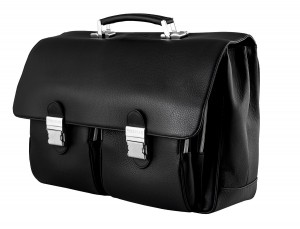 leather flap large briefbag for men in black lateral