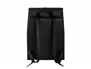 leather backpack black back