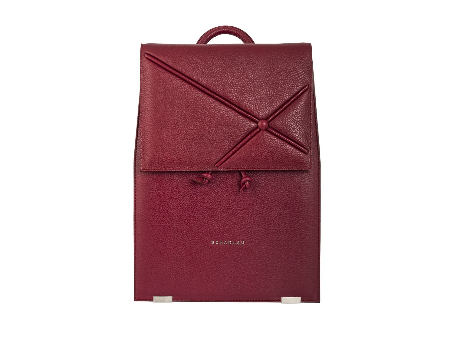 leather backpack berry front