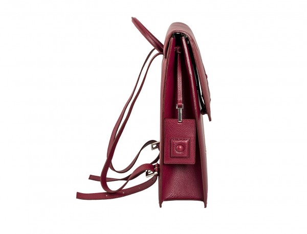 leather backpack berry side