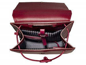 leather backpack berry inside
