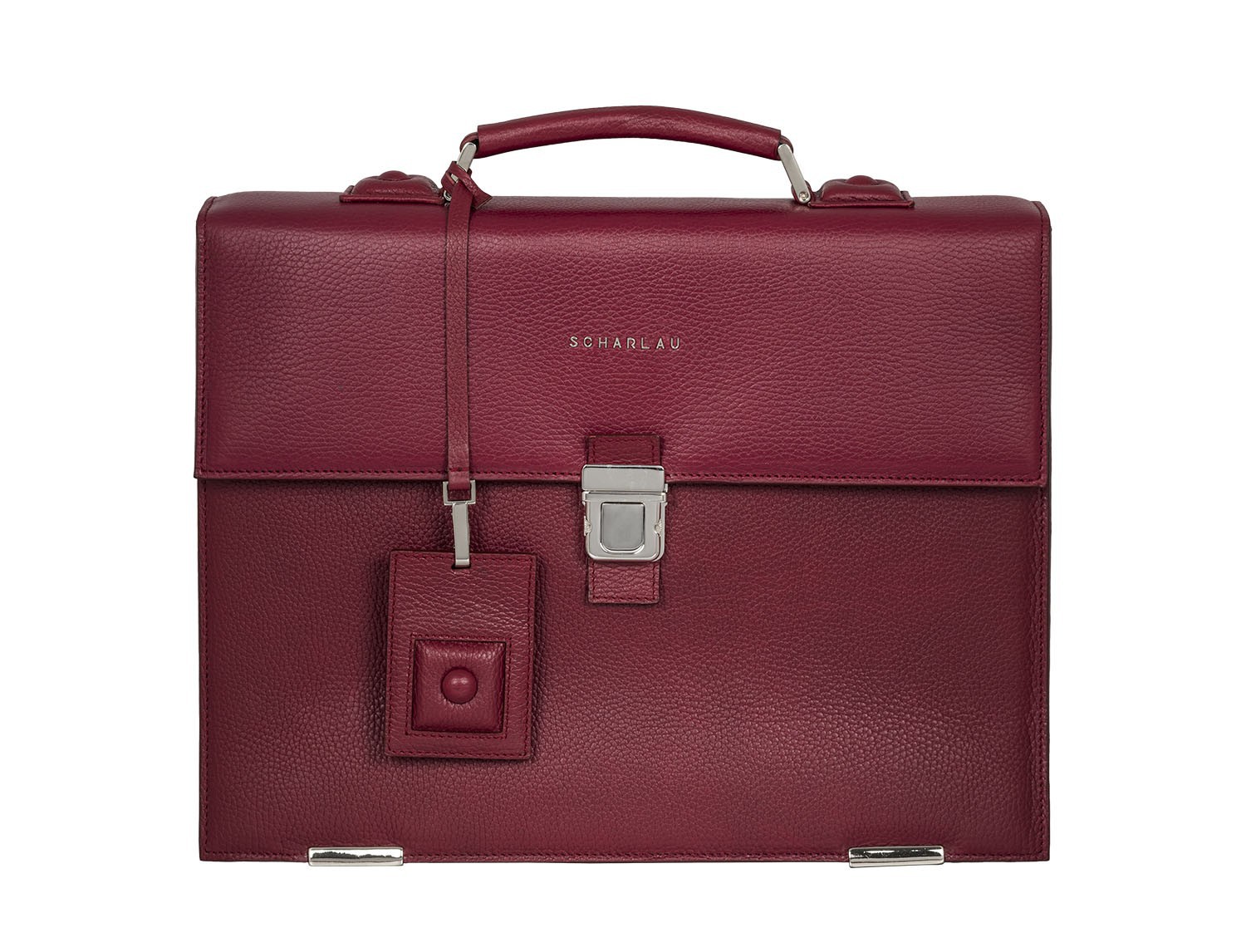 leather briefbag burgundy front