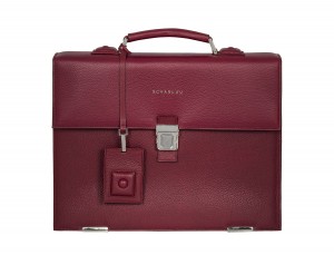 borsa da lavoro in pelle bordeaux front