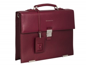 leather briefbag burgundy side