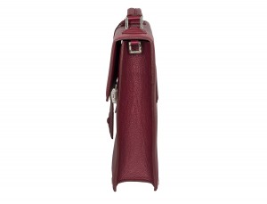 leather briefbag burgundy side
