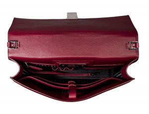 leather briefbag burgundy inside