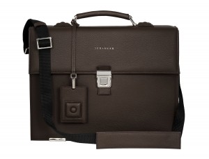 leather briefbag brown front