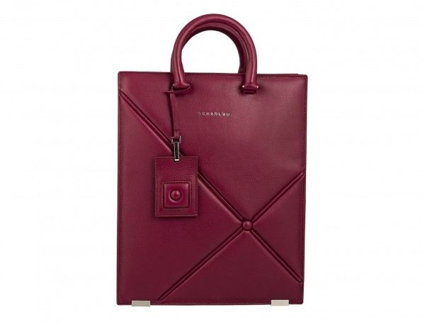 leather business bag woman berry front