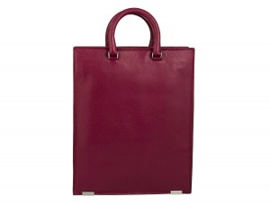 leather business bag woman berry  back
