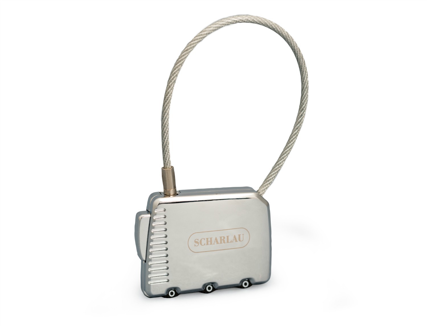 silver luggage lock front
