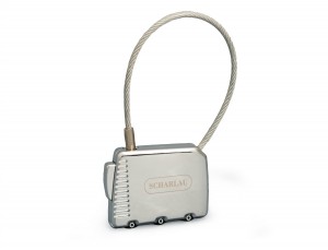 silver luggage lock front