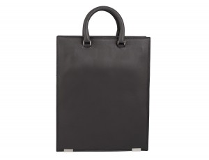 leather business bag woman gray back