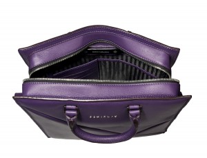 leather business bag woman violet plate
