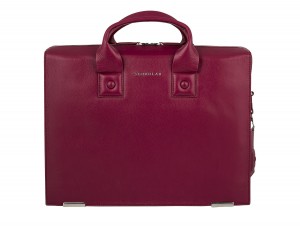 leather briefbag berry for women