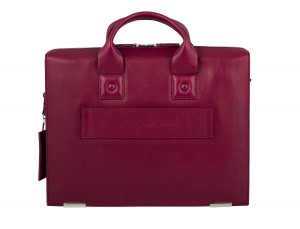 leather briefbag berry for women back