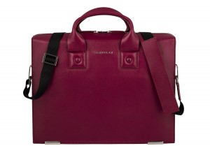 leather briefbag berry for women laptop bag