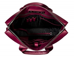 leather briefbag berry for women inside