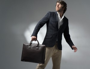 leather briefbag for men brown lifestyle