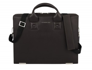 leather briefbag for men brown  front